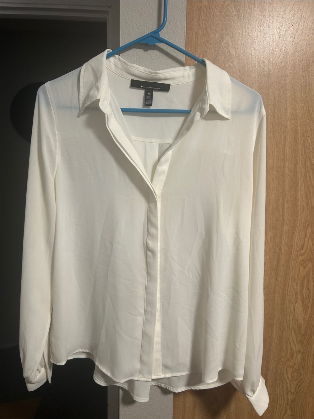 White House Black Market Ivory Button-Down Blouse